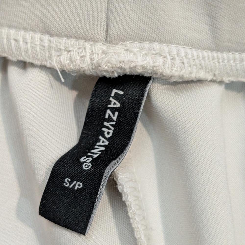 Lazypants premium luxe sueded double knit jogger pants in bone - Picture 8 of 9